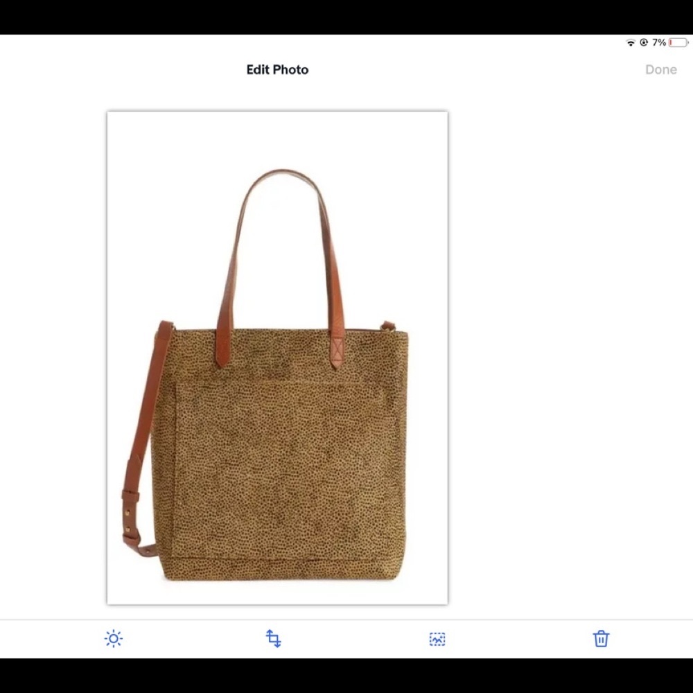 NWOT $188 Madewell Medium Transport Autumn Gold Calf Hair crossbody bag Tote